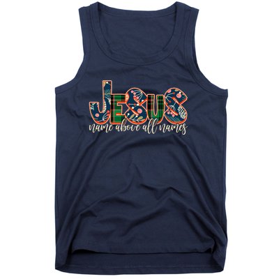 Festive Patten Jesus Name Above All Names Tank Top