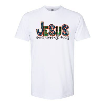 Festive Patten Jesus Name Above All Names Softstyle CVC T-Shirt