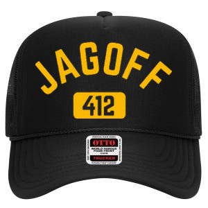 Funny Pittsburgh Jagoff 412 Sl City Pennsylvania Home High Crown Mesh Back Trucker Hat