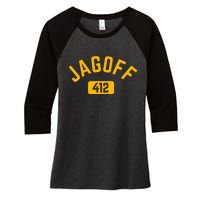 Funny Pittsburgh Jagoff 412 Sl City Pennsylvania Home Women's Tri-Blend 3/4-Sleeve Raglan Shirt