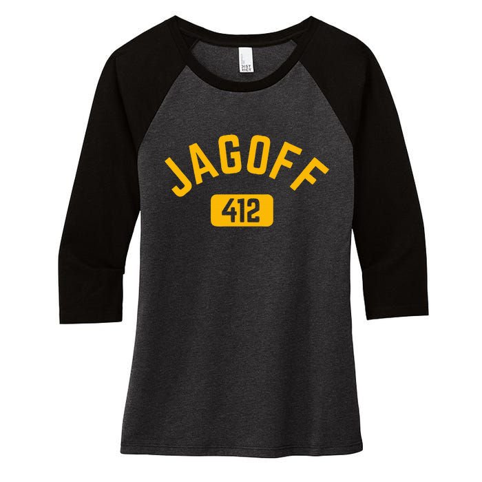 Funny Pittsburgh Jagoff 412 Sl City Pennsylvania Home Women's Tri-Blend 3/4-Sleeve Raglan Shirt