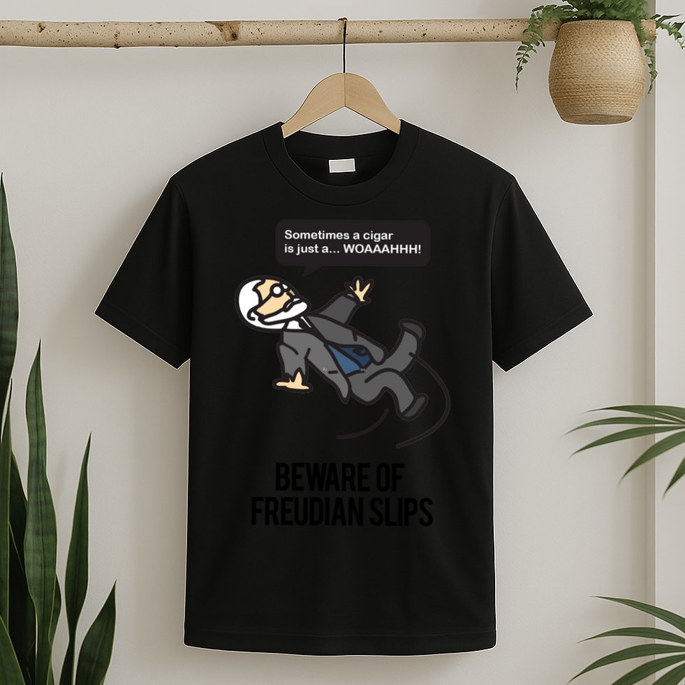 Funny Psychology Joke Sigmund Freud Beware Of Freudian Slips T-Shirt