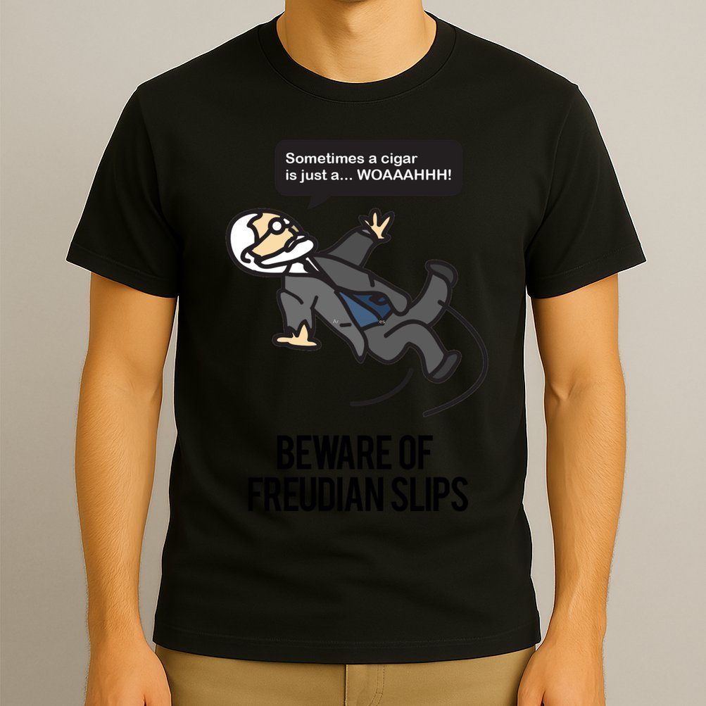 Funny Psychology Joke Sigmund Freud Beware Of Freudian Slips T-Shirt