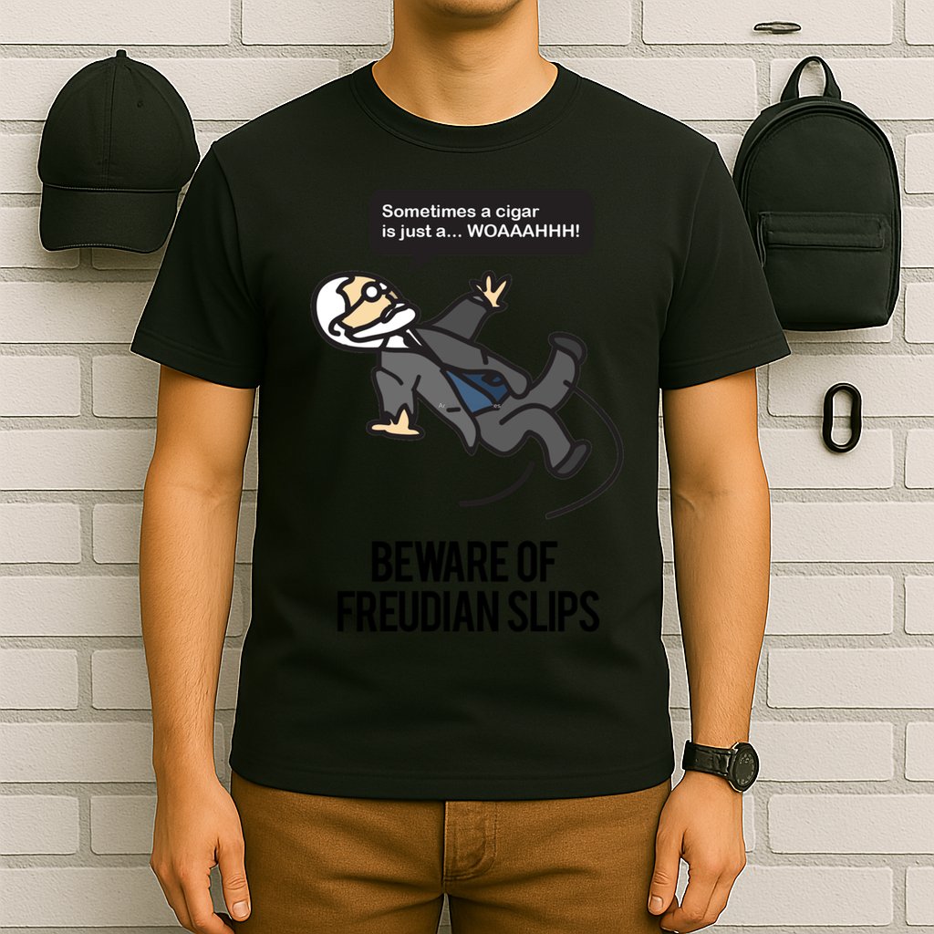 Funny Psychology Joke Sigmund Freud Beware Of Freudian Slips T-Shirt