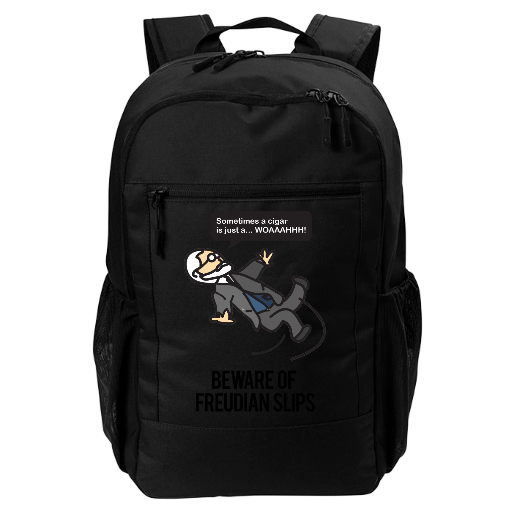 Funny Psychology Joke Sigmund Freud Beware Of Freudian Slips Backpack