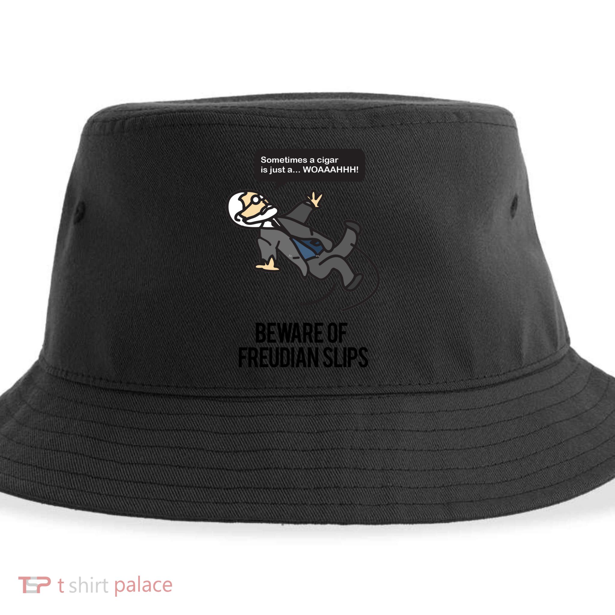 Funny Psychology Joke Sigmund Freud Beware Of Freudian Slips Sustainable Bucket Hat