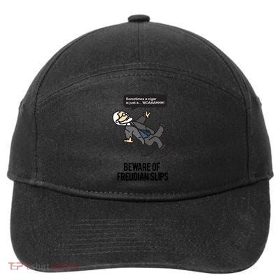 Funny Psychology Joke Sigmund Freud Beware Of Freudian Slips 7-Panel Snapback Hat
