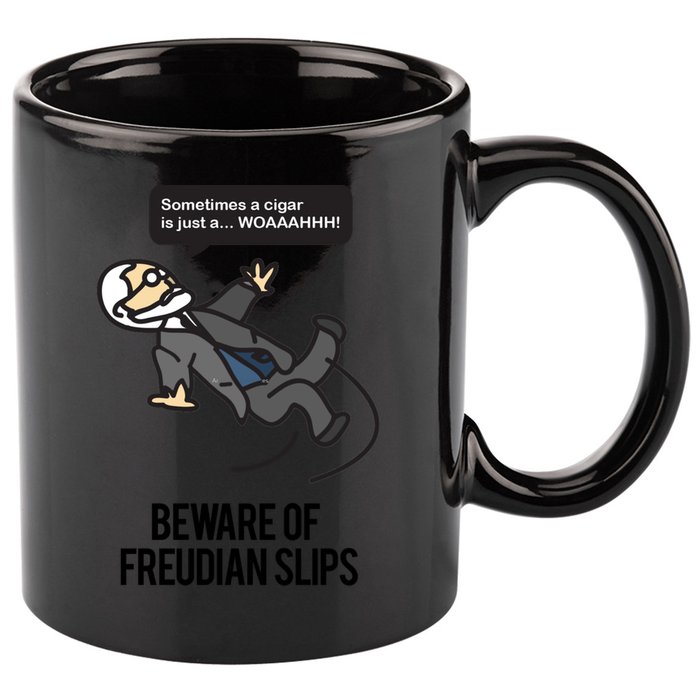 Funny Psychology Joke Sigmund Freud Beware Of Freudian Slips 11oz C Handle Ceramic Mug
