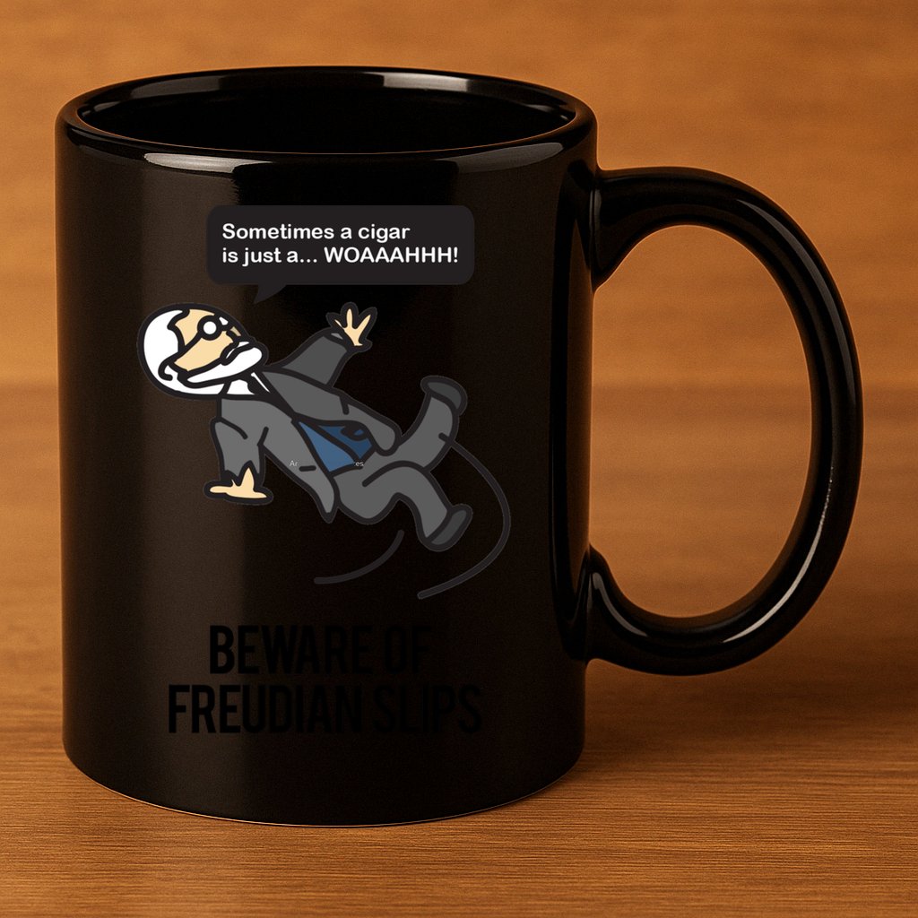 Funny Psychology Joke Sigmund Freud Beware Of Freudian Slips 11oz C Handle Ceramic Mug