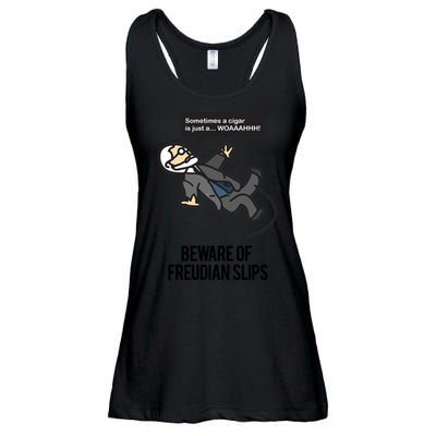Funny Psychology Joke Sigmund Freud Beware Of Freudian Slips Ladies Essential Flowy Tank