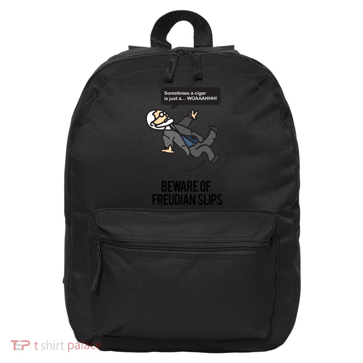 Funny Psychology Joke Sigmund Freud Beware Of Freudian Slips 16 in Basic Backpack