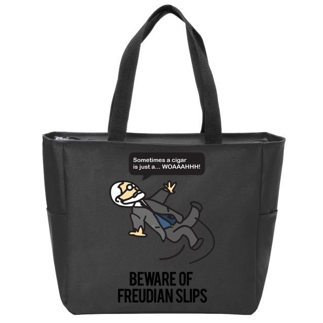 Funny Psychology Joke Sigmund Freud Beware Of Freudian Slips Zip Tote Bag