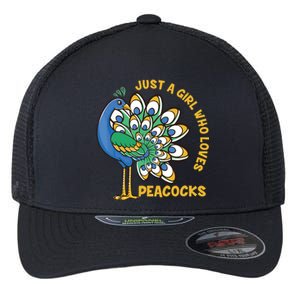 Funny Peacock Just A Who Loves Peacocks Flexfit Unipanel Trucker Cap