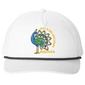 Funny Peacock Just A Who Loves Peacocks Snapback Five-Panel Rope Hat