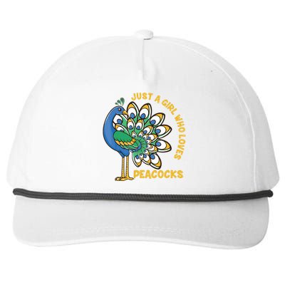 Funny Peacock Just A Who Loves Peacocks Snapback Five-Panel Rope Hat