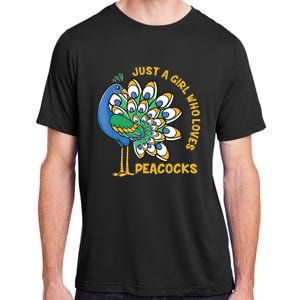 Funny Peacock Just A Who Loves Peacocks Adult ChromaSoft Performance T-Shirt