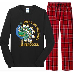 Funny Peacock Just A Who Loves Peacocks Long Sleeve Pajama Set