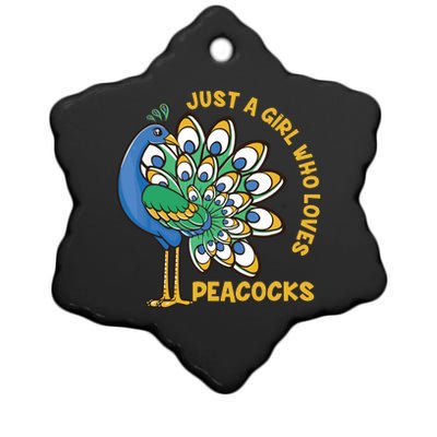 Funny Peacock Just A Who Loves Peacocks Ceramic Star Ornament