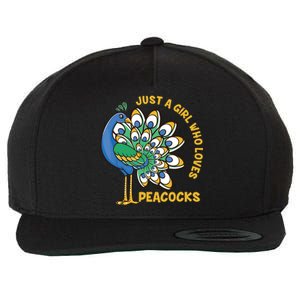 Funny Peacock Just A Who Loves Peacocks Wool Snapback Cap