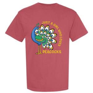 Funny Peacock Just A Who Loves Peacocks Garment-Dyed Heavyweight T-Shirt