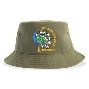 Funny Peacock Just A Who Loves Peacocks Sustainable Bucket Hat