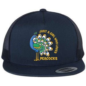 Funny Peacock Just A Who Loves Peacocks Flat Bill Trucker Hat