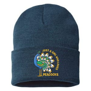 Funny Peacock Just A Who Loves Peacocks Sustainable Knit Beanie