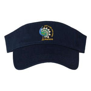 Funny Peacock Just A Who Loves Peacocks Valucap Bio-Washed Visor