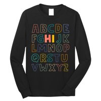 Funny Pre K Kindergarten Hi Alphabet Back To School Teachers Long Sleeve Shirt