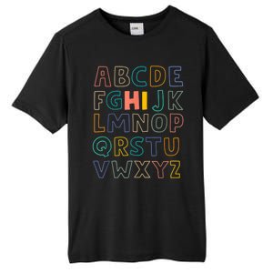 Funny Pre K Kindergarten Hi Alphabet Back To School Teachers Tall Fusion ChromaSoft Performance T-Shirt