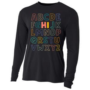 Funny Pre K Kindergarten Hi Alphabet Back To School Teachers Cooling Performance Long Sleeve Crew