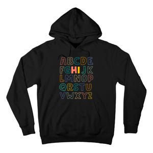 Funny Pre K Kindergarten Hi Alphabet Back To School Teachers Tall Hoodie