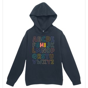 Funny Pre K Kindergarten Hi Alphabet Back To School Teachers Urban Pullover Hoodie