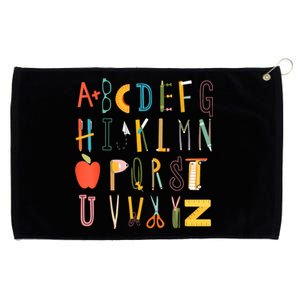 Funny Pre K Kindergarten Hi Alphabet Back To School Teachers Grommeted Golf Towel