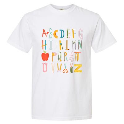 Funny Pre K Kindergarten Hi Alphabet Back To School Teachers Garment-Dyed Heavyweight T-Shirt