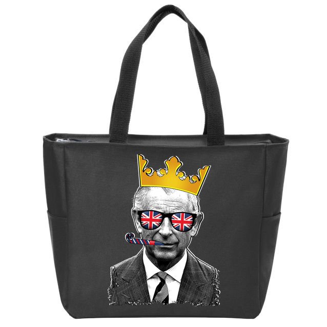 Funny Party King Coronation Prince King Charles Zip Tote Bag