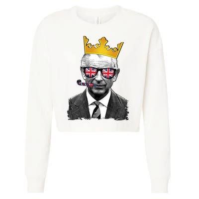 Funny Party King Coronation Prince King Charles Cropped Pullover Crew