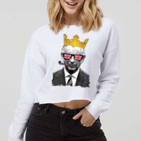 Funny Party King Coronation Prince King Charles Cropped Pullover Crew