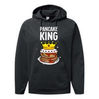 Funny Pancake King Design For Pancake Lover Performance Fleece Hoodie