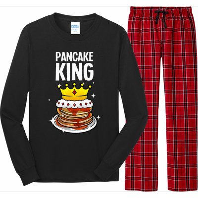 Funny Pancake King Design For Pancake Lover Long Sleeve Pajama Set