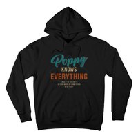 Funny Poppy Knows Everything For Grandpa And Fathers Day Hoodie