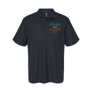 Funny Poppy Knows Everything For Grandpa And Fathers Day Softstyle Adult Sport Polo