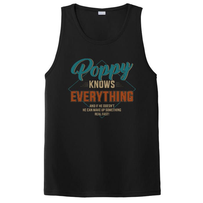 Funny Poppy Knows Everything For Grandpa And Fathers Day PosiCharge Competitor Tank