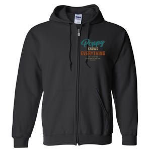 Funny Poppy Knows Everything For Grandpa And Fathers Day Full Zip Hoodie