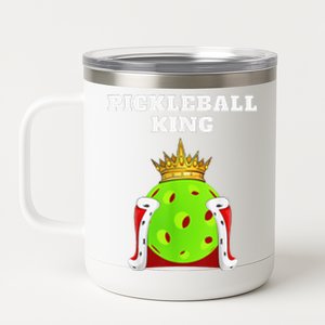 Funny Pickleball King For Pickleball Player 12 oz Stainless Steel Tumbler Cup