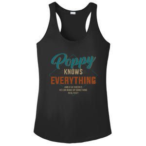 Funny Poppy Knows Everything For Grandpa And Fathers Day Ladies PosiCharge Competitor Racerback Tank