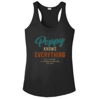 Funny Poppy Knows Everything For Grandpa And Fathers Day Ladies PosiCharge Competitor Racerback Tank