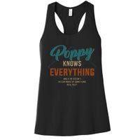 Funny Poppy Knows Everything For Grandpa And Fathers Day Women's Racerback Tank