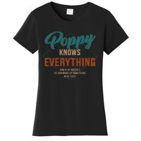 Funny Poppy Knows Everything For Grandpa And Fathers Day Women's T-Shirt