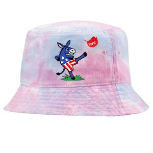 Funny Pro Kamala Harris 2024 For President Democrat Donkey Tie-Dyed Bucket Hat